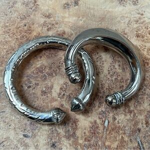 Pair of Hollow Bangle Cuff Boho Bracelets